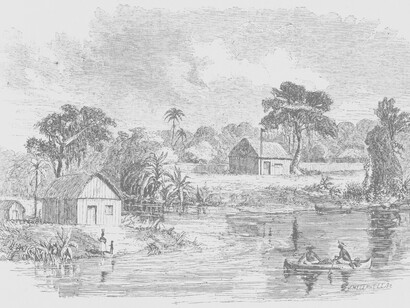 El entorno de La Trinidad, Costa Rica en 1854. Fuente: Harper's New Monthly Magazine