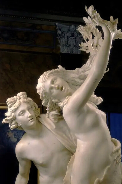 A trágica metamorfose de Dafne (Apolo e Dafne, 1622-25), de Gian-Lorenzo Bernini