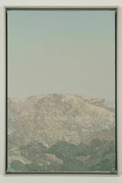Jake Longstreth, Particulate Matter #11, 2013, oil on canvas with artist frame, 19 by 15 inches