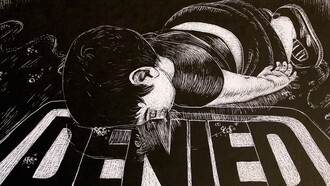 Ilustração de Aylan Kurdi, o menino sírio-curdo de três anos, cuja morte durante a viagem da Turquia para a Grécia se transformou em um símbolo da tragédia dos refugiados do Oriente Médio