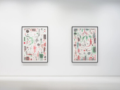 John Pule, the first incision I saw I dreamed no more, exhibition view. Courtesy of Gow Langsford Gallery