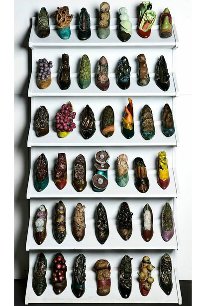 Steve Tobin, Shoe Rack Installation, Bronze, Unique, 6 x 3 x 1 inches