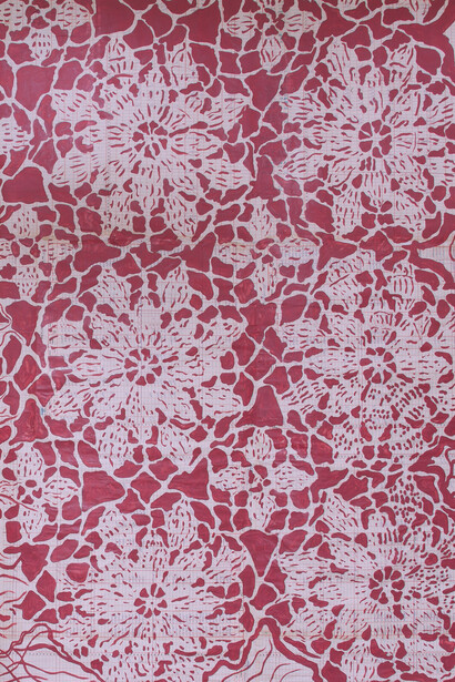 Saccharum officinarum and Queen Anne’s Lace, (2015) Latex on Ledger Pages, 178 x 205 cm, 2016. Photo credit: Mark King. (Detail)