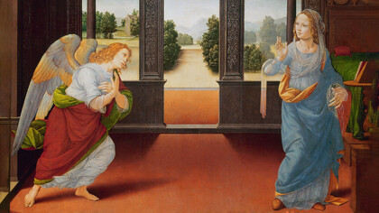Lorenzo di Credi, Annunciazione, particolare