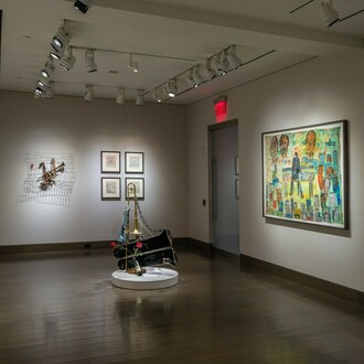 Various artists, Self-taught artists at the crossroads of fact and fiction, exhibition view. Courtesy of Hirschl & Adler Modern