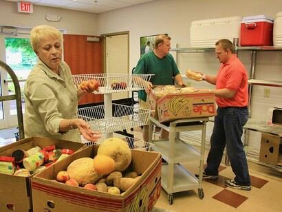A campus food bank serving students at Lee University, Cleveland, Tennessee, USA