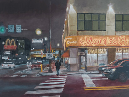Kirk Kerndl, Margie's Candies, oil on canvas, 18x24 inches. Courtesy of Jackson Junge, Chicago