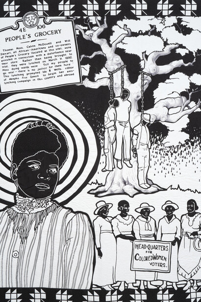 Carolyn Mazloomi, Ida B Wells: A crusader for justice, 2024. Courtesy of Claire Oliver Gallery