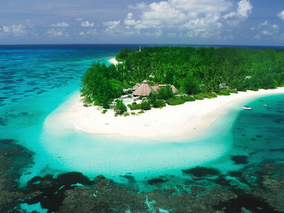 La costa de Denis Island, Seychelles