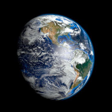 La terre vue de l'espace,
La terre tourne autour du soleil, relativement à un point de vue spécifique