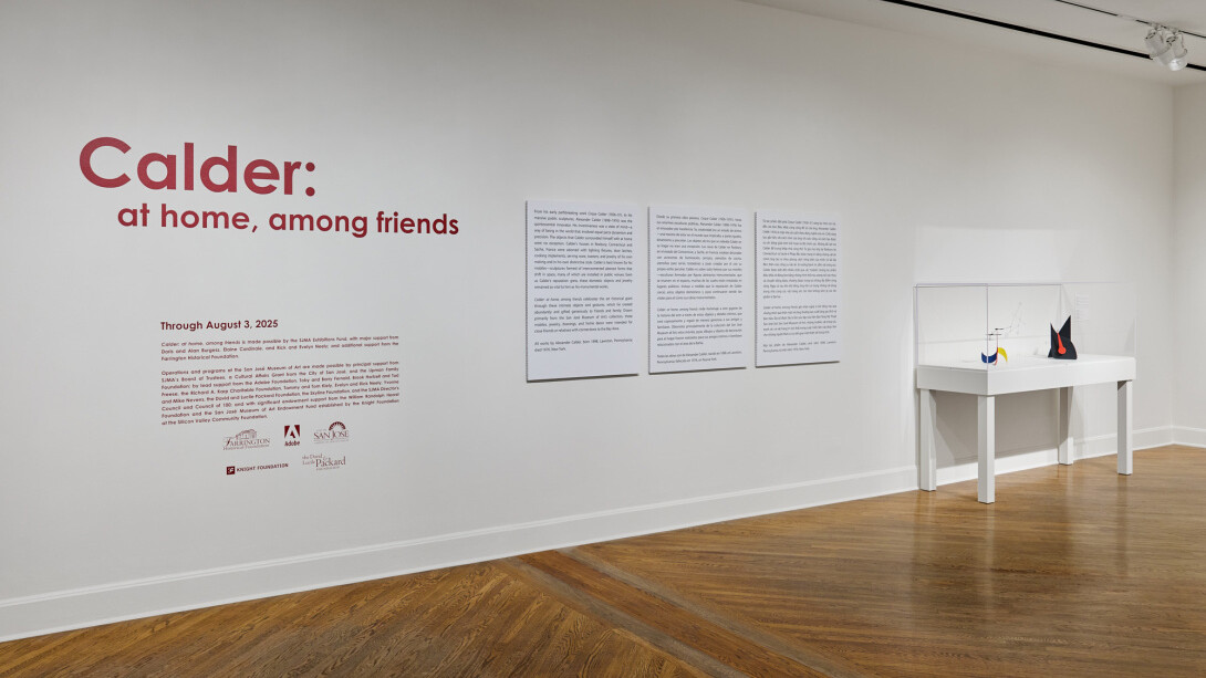 Alexander Calder, Calder, at home, among friends, exhibition view. Courtesy of San Jose Museum of Art
