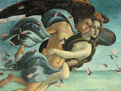 Zefiro e Clori, Dettaglio da Botticelli, "Nascita di Venere"