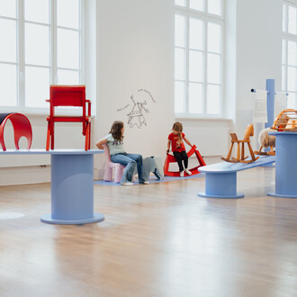 Mini furniture: chairs for children, exhibition view. Courtesy of Museum für Kunst und Gewerbe Hamburg