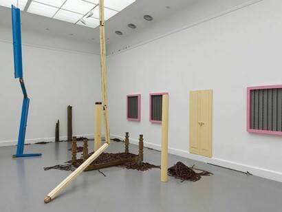 Sheela Gowda, Of All People, 2010-2011, Wood, metal, paper, Exhibition view, Open Eye Policy, Van Abbemuseum, Eindhoven, 2013, Courtesy of the artist and Galleryske, Bangalore, © Peter Cox