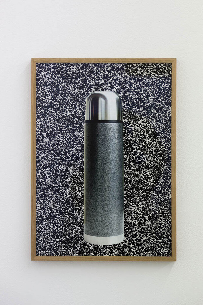 Marte Eknæs, Arranged for Effect (2D) I, 2012, Sticker on Agate marble paper, 42 x 29.7 cm
