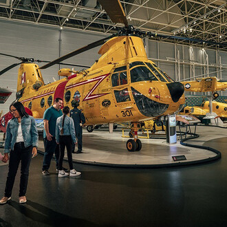 Vertical flight, exhibition view. Courtesy of Ingenium. The Canada Aviation and Space Museum