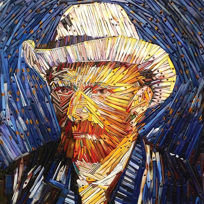 Finn Stone, Vincent, Paintbrushes and mixed media assemblage, 95 x 85 cm