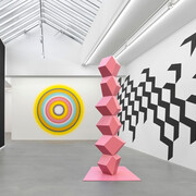 Wall works and sculptures, exhibition view. Courtesy of Galerie Eva Presenhuber