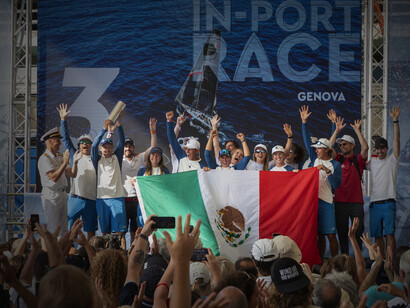11th Hour Racing Team con 29 puntos quedó en primer lugar de la Ocean Race 2023. La premiación se llevó a cabo en Génova, Italia (Fotografía de Studio Borlenghi)