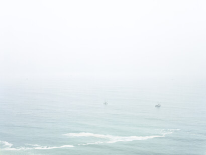 Trevor Paglen, NSA-Tapped Fiber Optic Cable Landing Site, Point Arena, California, United States, 2014, C-print, 121.9 x 152.4 cm, two parts, 48 x 60 in, two parts. Edition 4 of 5 with unique collage