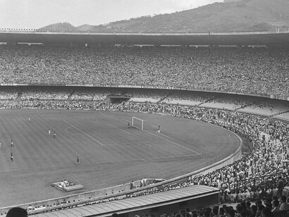 Lo stadio Maracanã, prima dei Mondiali del 16 giugno 1950, Rio de Janeiro, Brasile