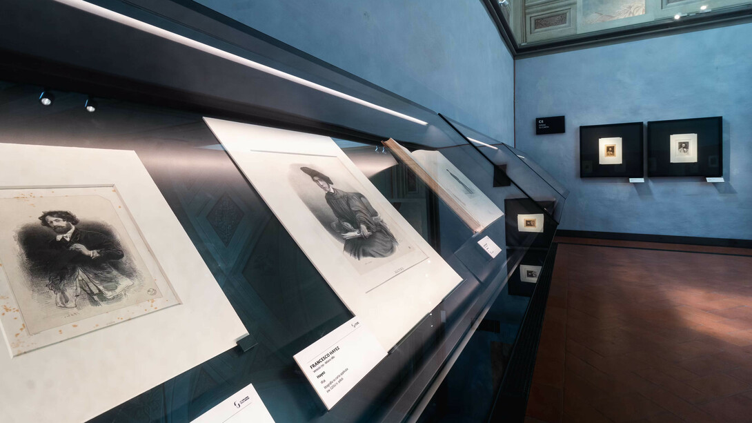 Vari artisti, Gli autoritratti su carta dei maestri dell'ottocento,vista della mostra. Per gentile concessione delle Gallerie degli Uffizi