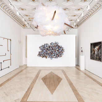 Pascale Marthine Tayou, exhibition view. Courtesy of Robilant+Voena Gallery