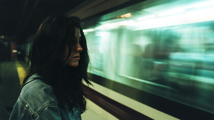 A woman waiting for the train