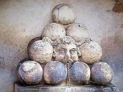 Fontana del Rione XIV Borgo, Porta Castello, detta delle palle di cannone, 1926, particolare