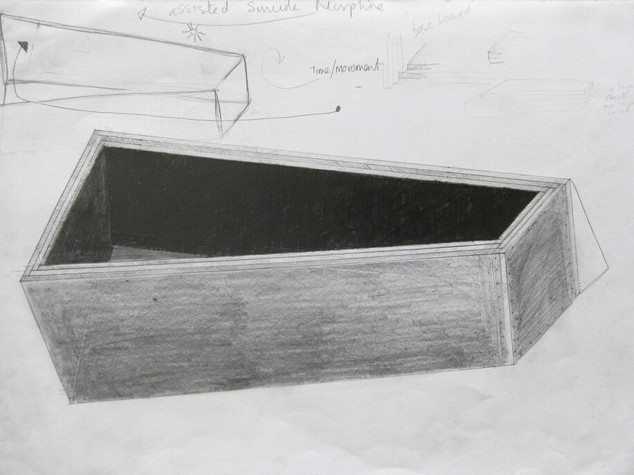 Frances Richardson, The Adoration IV Morphine Assisted Suicide, 2010, Graphite and ink on paper, 29.5 x 42 cm. Courtesy of VITRINE