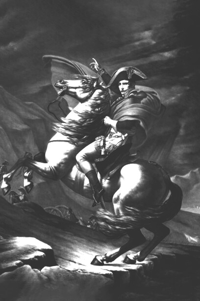 Napoleon crossing the Alps. Compressed charcoal and pastel on paper, 170 x 140 cm, 2018