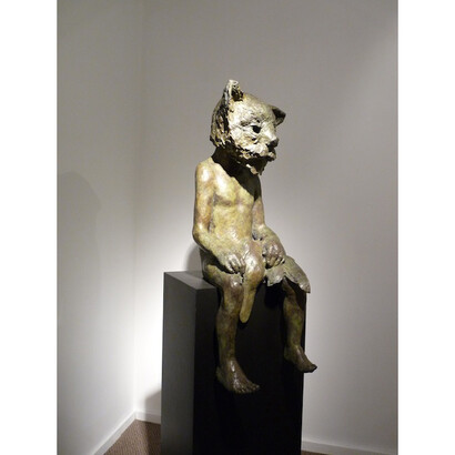 Beth Carter, Cat & Pigeon (Edition of 15), 2014, Bronze, 37½" x 22" x 12½"