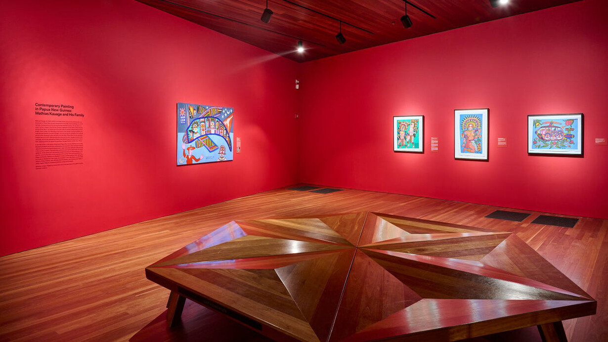Contemporary painting in Papua New Guinea, exhibition view. Courtesy of De Young Museum