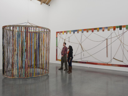 Installation view of the exhibition, Alan Shields: In Motion. Parrish Art Museum, Water Mill, New York. October 26, 2014 to January 19, 2015. Photo: Gary Mamay