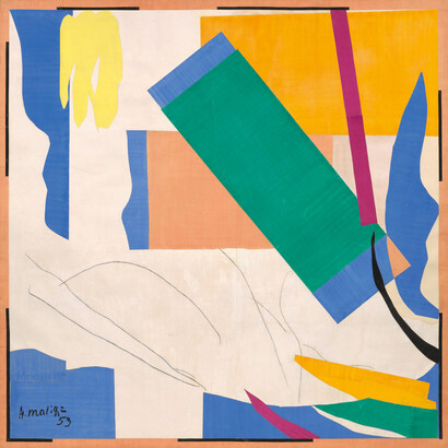 Henri Matisse (French, 1869-1954). Memory of Oceania (Souvenir d’Océanie), summer 1952–early 1953. Gouache on paper, cut and pasted, and charcoal on paper, mounted on canvas. 112 x 112 7/8” (284.4 x 286.4 cm). The Museum of Modern Art, New York. Mrs Simon Guggenheim Fund, 1968. © 2014 Succession H. Matisse / Artists Rights Society (ARS), New York