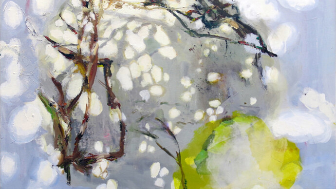 Judith Simonian, Two Seasons, 2014, Acrylic on canvas, 26h x 34w in.