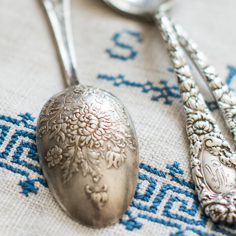 Guilded teaspoon, photography by Miss Mustard Seed