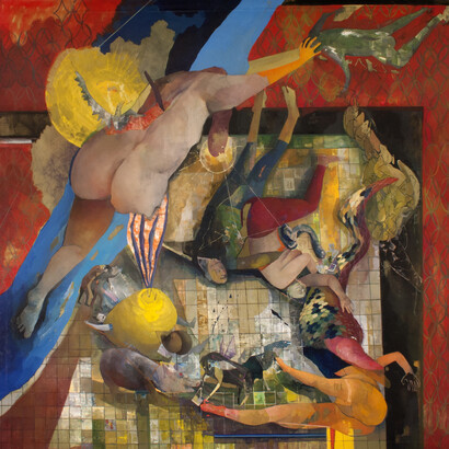 Chiara Sorgato, From first to last through violence and dust, 2014, 150 x 150 cm, olio su tela