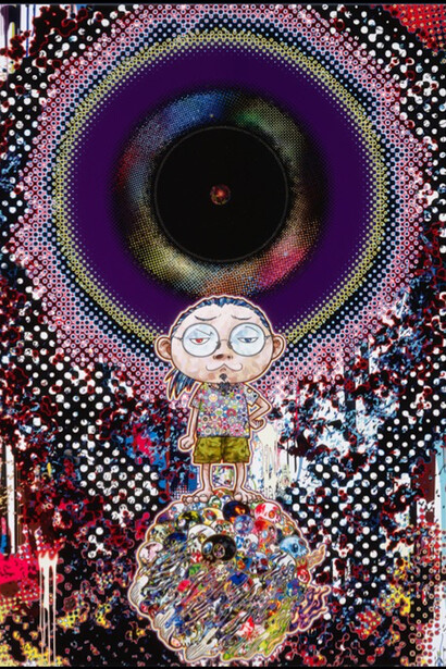Takashi Murakami, "Ensō: At Our Side". 2015, Acrylic, gold leaf and platinum leaf on canvas mounted on aluminum frame, 170 x 144.7cm © 2015 Takashi Murakami/Kaikai Kiki Co., Ltd. All Rights Reserved.