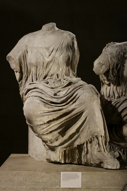 Rising goddess, figure K from the east pediment of the Parthenon, about 438–432 BCMarble© The Trustees of the British Museum