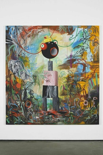 Djordje Ozbolt, The Beggar's Opera, 2014, Acrylic on canvas, 185 x 175 cm / 72.8 x 68.8 in, courtesy of Herald St, London