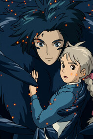 Howl and Sophie, a scene from the movie that was then used on a bag design by Loewe © Studio Ghibli, 2004