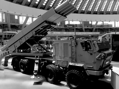 Multiple Shumadia rocket launchers