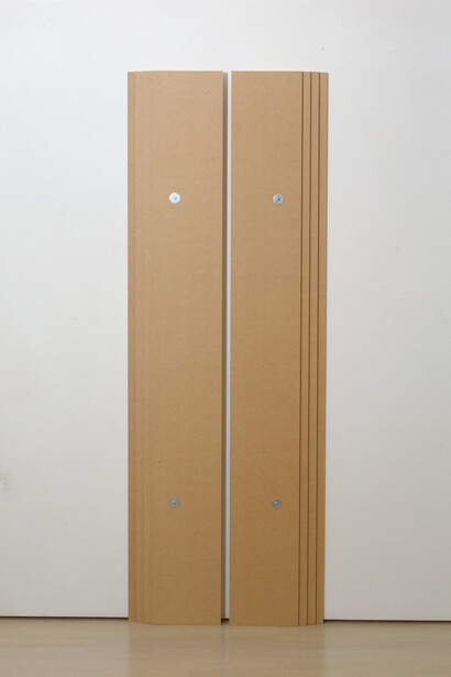 Lesley Foxcroft, Extrovert (2010), MDF panel (12mm), 8 pieces, 200 x 71 x 4.8 cm, Courtesy of the artist and Annely Juda Gallery
