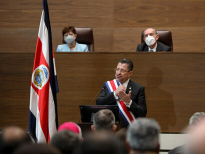 Discurso del presidente de Costa Rica, Rodrigo Chaves Robles, ante la Asamblea Legislativa, el 8 de mayo del 2022. Fotografía: Julieth Méndez