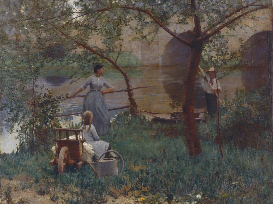 Under the Cherry Tree (1884), Sir John Lavery 1856-1941, © National Museums Northern Ireland, Collection Ulster Museum