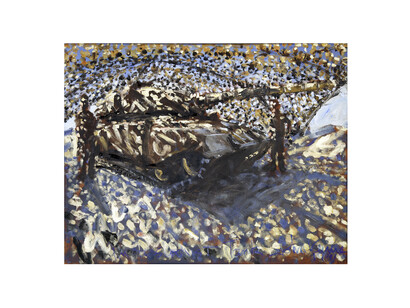 John Keane, Impressionist Tank, 1991, Oil on canvas © John Keane, Courtesy of Flowers Gallery, London and New York