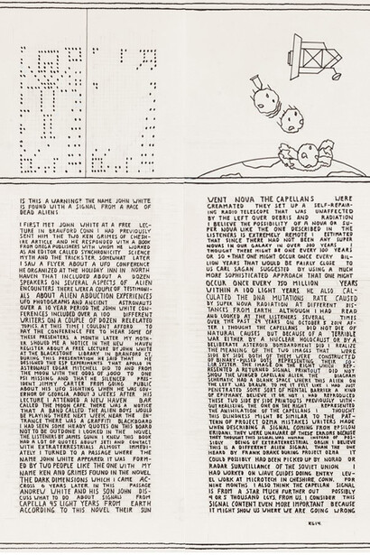 Untitled, (Is This a Warning?), 2014, Ink on paper, 18X24 in. each panel.