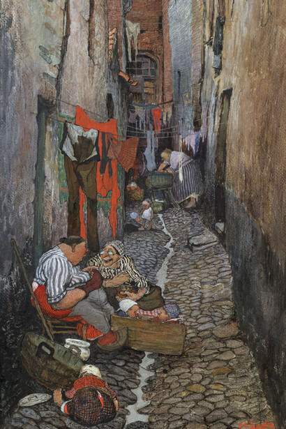 Jules De Bruycker, Ruelle, 1910. Avec l'aimable autorisation du Musée des Beaux-Arts de Gand