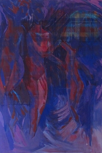 Joan Dubique, Guardian, 2014, 110 x 148 cm, mixed media on canvas, © Joan Dubique